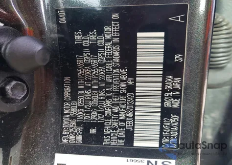 2007 Toyota 4Runner Sr5 z USA, uszkodzony, nr VIN JTEBU14R870123420